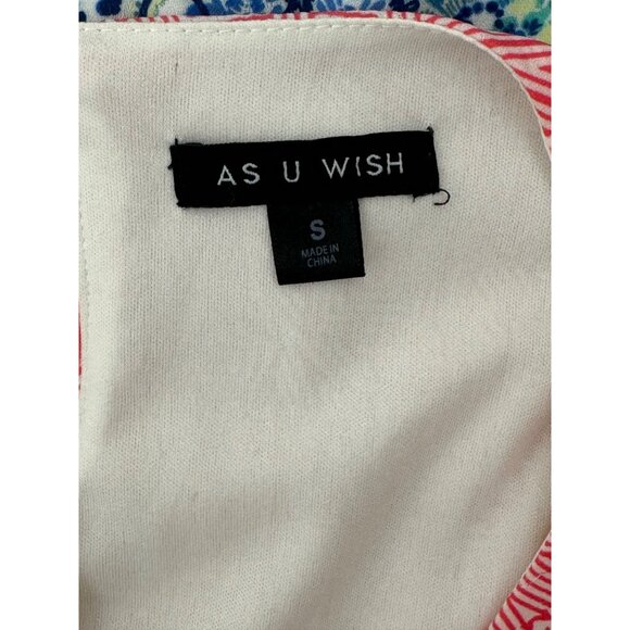 Size Small MIXED PRINT DRESS CROCHET SLEEVES Spring Summer Wedding Party Church - Picture 4 of 7